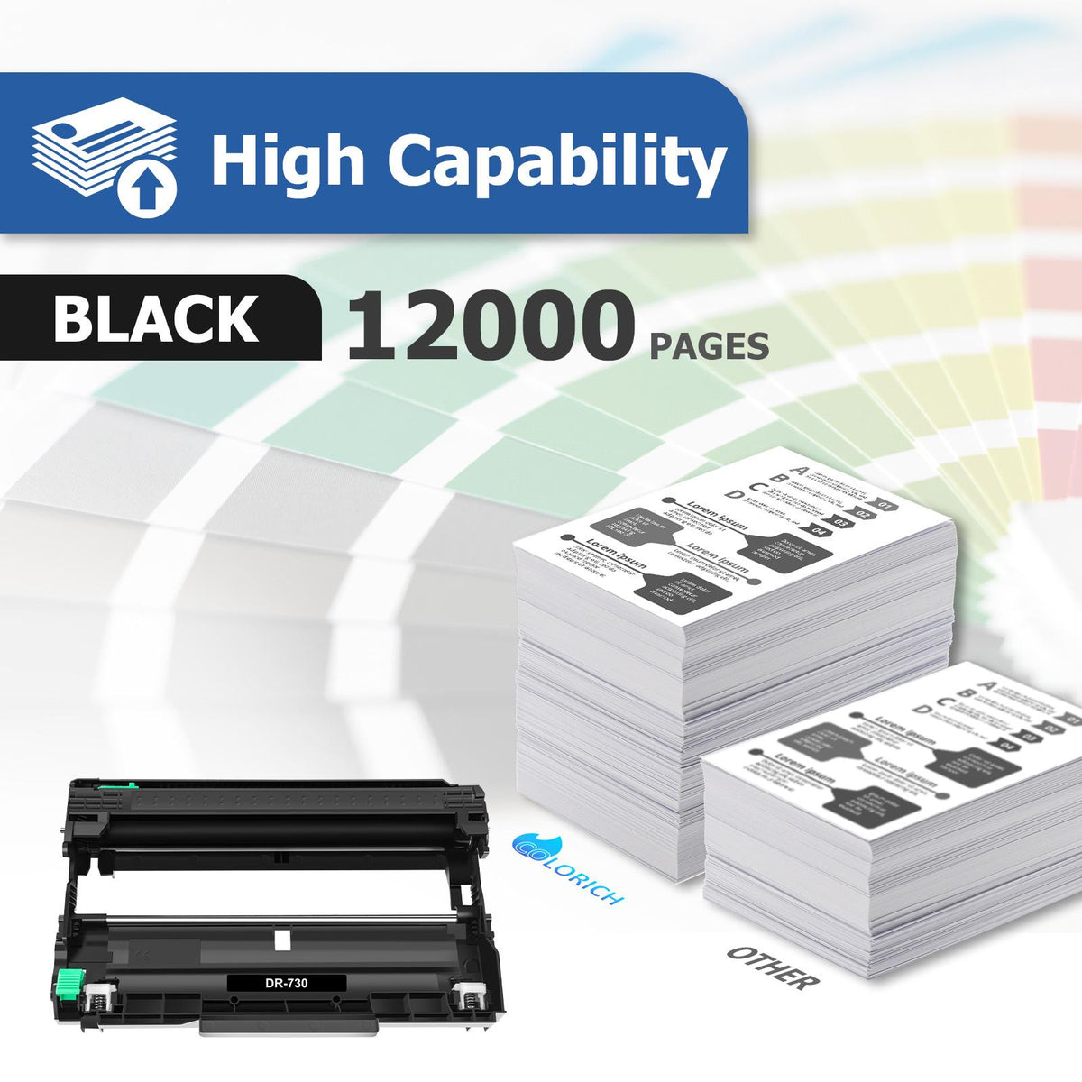 DR730 Drum Unit Compatible for Brother DR-730 DR730 DCP-L2550DW HL-L2350DW HL-L2370DW HL-L2390DW (Black, 2-Pack)
