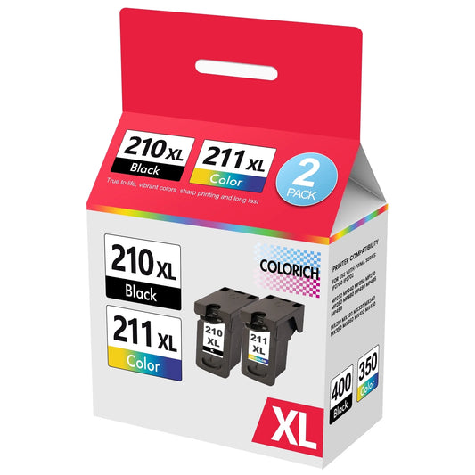 210XL 211XL Ink Cartridges Compatible for Canon 210XL 211XL Combo Pack for Canon Ink 210 and 211 (2 Pack)