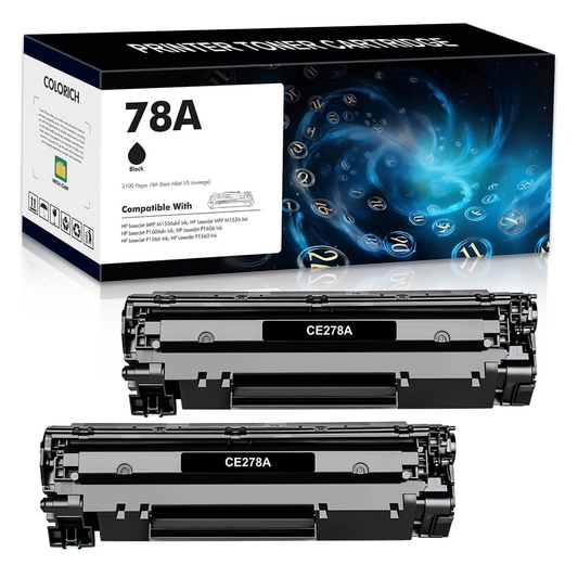 78a Toner Cartridge Compatible for HP 78A CE278A 278A 1606dn Laserjet M1536dnf MFP 1536dnf Pro P1606 P1566 P1560 M1536 Print Ink (Black | 2-Pack CE278D)