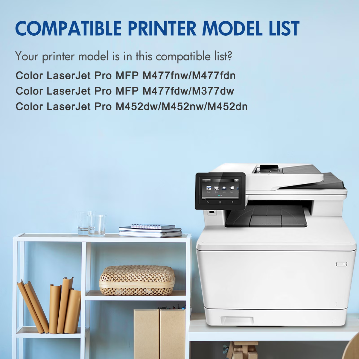 410X Toner Cartridges 4 Pack Compatible for HP 410X 410A CF410X CF410A Laserjet MFP M377dw M477fdw M477fnw M477fdn Pro M452dn M452dw M452nw Printer With Chip
