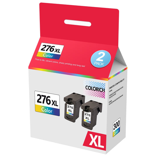 276XL Ink Cartridges for Canon ink CL 276 Color Ink Cartridge for Pixma TS3522 TS3520 TS3500 TR4722 TR4720 TR4700 (2 Tri-color)