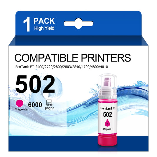 Ink Refill Magenta Bottles Compatible for 502 Ink Bottle Fit for Epson ET-2700/2750/3700/3750/4750/15000/ST-2000/3000/4000 Printers£¬1 Bottle
