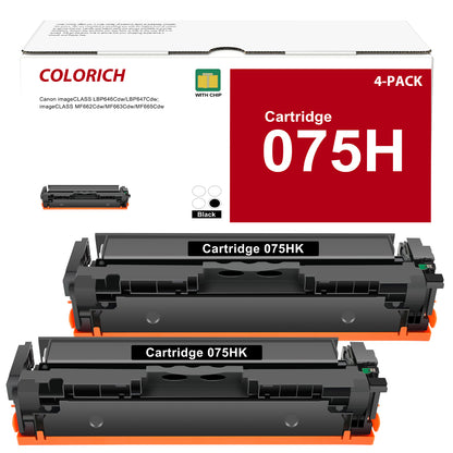 Colorich 075H 075 Toner Cartridge (with chip) Compatible for Canon 075H 075 Toner Cartridge for Canon imageCLASS LBP646Cdw LBP647Cdw imageCLASS MF663Cdw MF665Cdw(Black 2-pack)