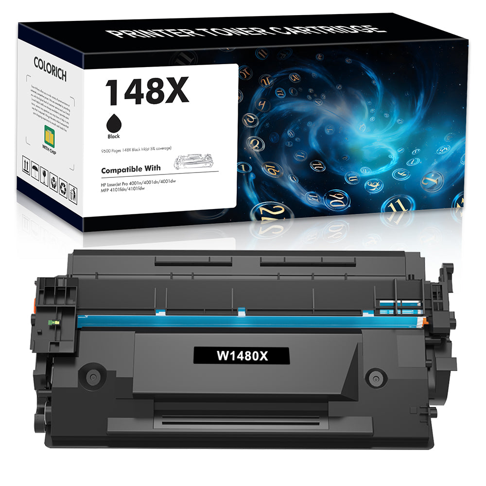 148X 148A Toner Cartridge with Chip Compatible for HP W1480X W1480A Laserjet Pro 4001dn MFP 4101fdw 4101fdn 4001n 4001dn 4001dw Black 1-Pack