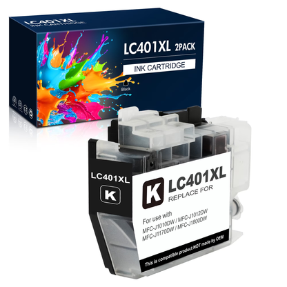 LC401XL High Yield Black Ink Cartridge Compatible for Brother lc401 lc401xl ink with Brother MFC-J1010DW MFC-J1012DW MFC-J1170DW (1 Black)