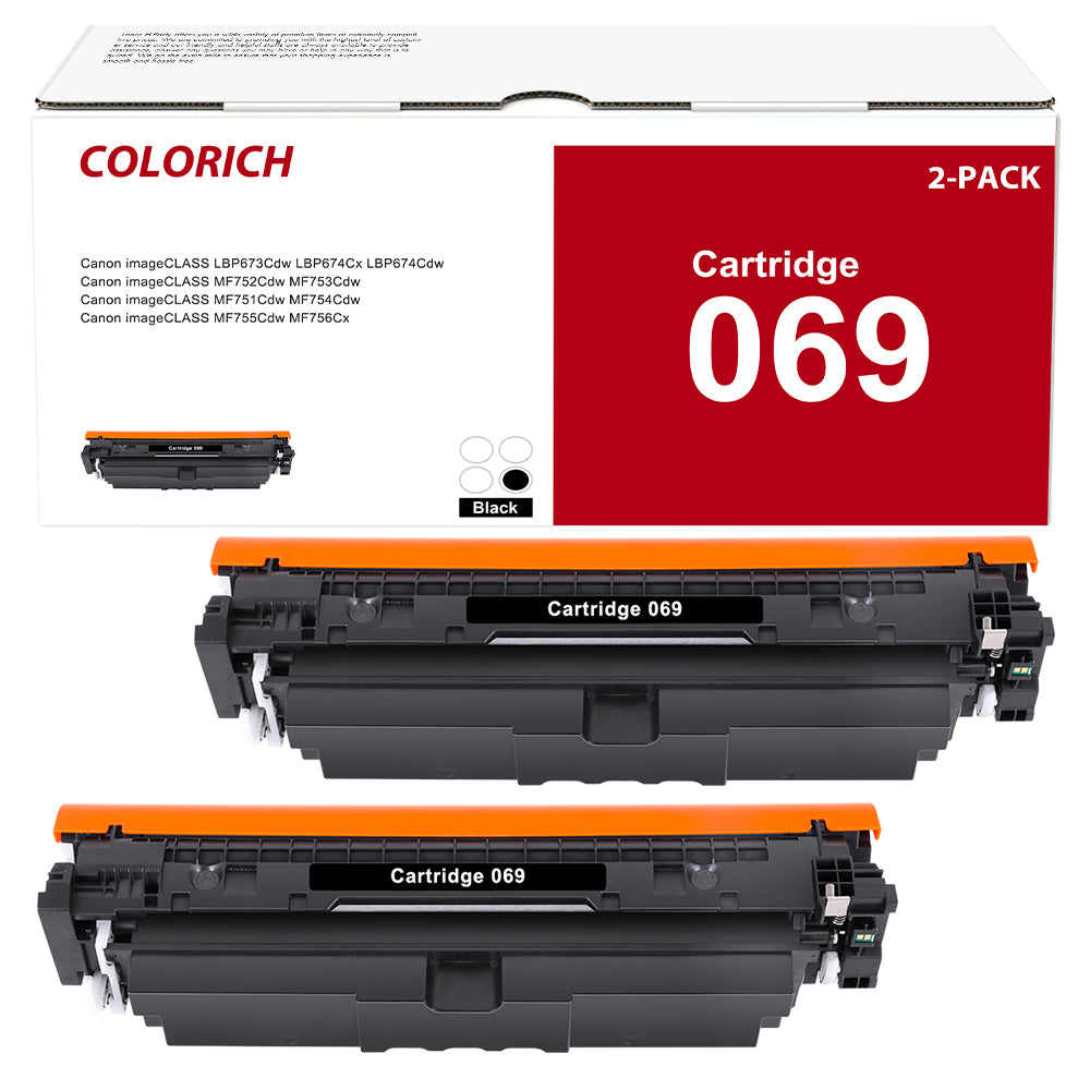 069 069H Black Toner Cartridge Compatible for Canon 069 069H CRG-069 Toner Cartridge Canon imageCLASS MF753Cdw MF751Cdw LBP674Cdw LBP673Cdw Printer (2 pack)
