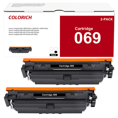 069 069H Black Toner Cartridge Compatible for Canon 069 069H CRG-069 Toner Cartridge Canon imageCLASS MF753Cdw MF751Cdw LBP674Cdw LBP673Cdw Printer (2 pack)
