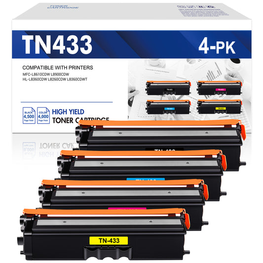 Colorich TN433 Toner Cartridge Compatible for Brother TN433 TN431 TN436 Toner MFC-L8900CDW for MFC-L8900CDW HL-L8360CDW MFC-L8610CDW HL-8260CDW L8360CDWT Printer (Black Cyan Yellow Magenta 4-Pack)