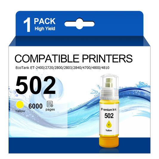 Ink Refill Yellow Bottles Compatible for 502 Ink Bottle Fit for Epson ET-2700/2750/3700/3750/4750/15000/ST-2000/3000/4000 Printers£¬1 Bottle