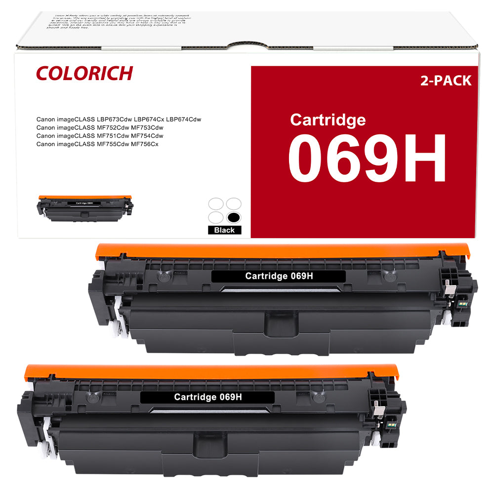 069H 069 Toner Cartridge Compatible for Canon 069H 069 Toner Canon imageCLASS MF753Cdw MF751Cdw LBP674Cdw LBP673Cdw Printer (Black 2pack)