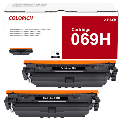 069H 069 Toner Cartridge Compatible for Canon 069H 069 Toner Canon imageCLASS MF753Cdw MF751Cdw LBP674Cdw LBP673Cdw Printer (Black 2pack)