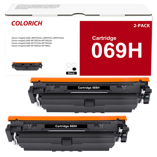 069H 069 Toner Cartridge Compatible for Canon 069H 069 Toner Canon imageCLASS MF753Cdw MF751Cdw LBP674Cdw LBP673Cdw Printer (Black 2pack)