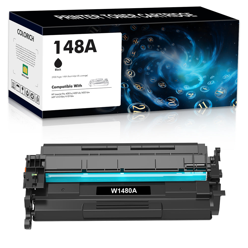 148A 148X Toner Cartridge with Chip Compatible for HP W1480A W1480X Laserjet Pro 4001dn MFP 4101fdw 4101fdn 4001n 4001dn 4001dw Black 1-Pack
