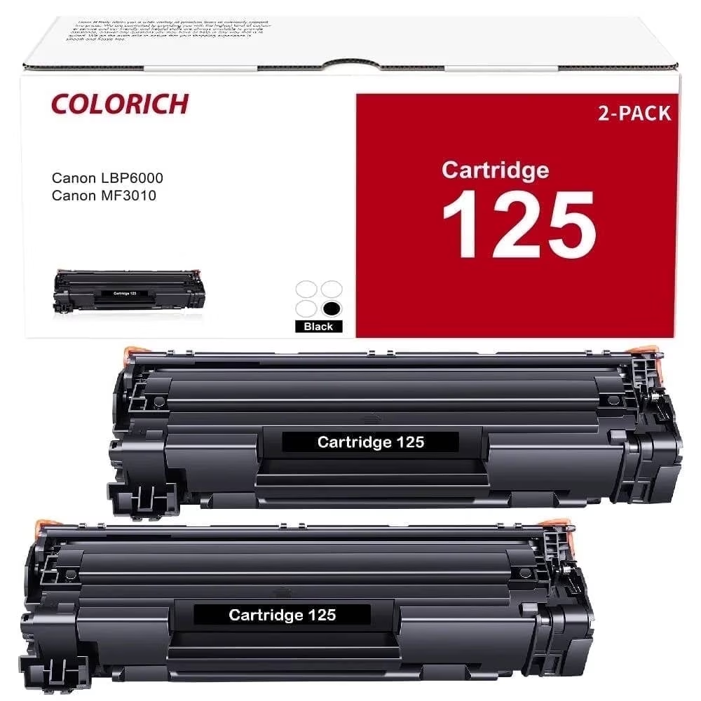 Colorich 125 CRG-125 MF3010 Toner Cartridge Compatible for Canon 125 High Yield ImageCLASS MF3010 LBP6000 Printer(Black, 2-Pack, 3484B001)