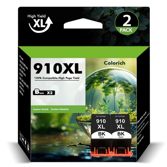910XL Ink Cartridge Dual Pack Compatible for 910XL 910 XL Officejet Pro 8012 8013 8015 8022 8025 8028 8035 8012e 8015e 8022e 8025e 8028e 8034e 8035e Black Printer Ink
