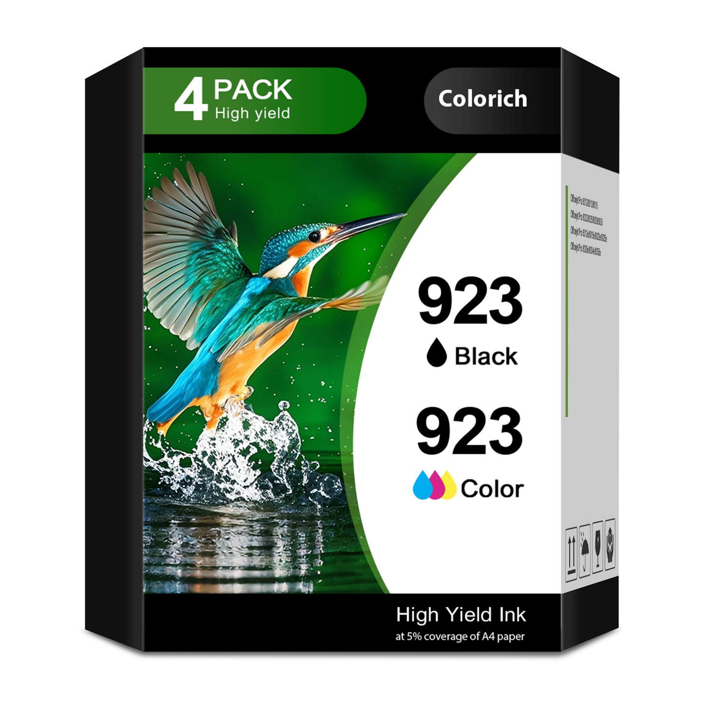923 923E Ink Cartridges (With Chip) Compatible for HP 923 E 923 923XL OfficeJet Pro 8130 8135e 8138e 8139e 8120 8122e OfficeJet 8124e 8125e 8132e 8134e Printer | 923E Combo Pack, Pack of 4