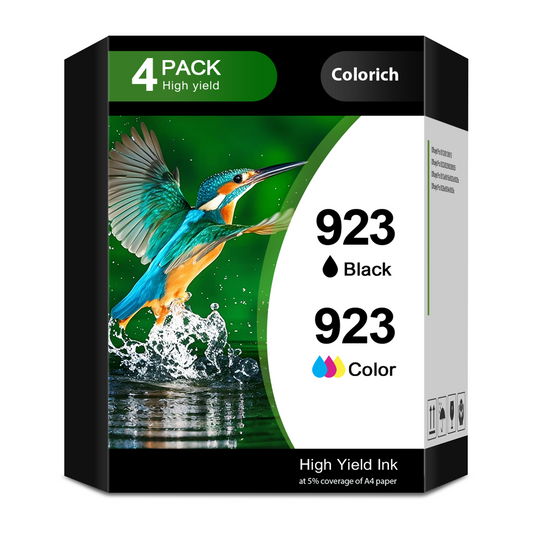 923 923E Ink Cartridges (With Chip) Compatible for HP 923 E 923 923XL OfficeJet Pro 8130 8135e 8138e 8139e 8120 8122e OfficeJet 8124e 8125e 8132e 8134e Printer | 923E Combo Pack, Pack of 4