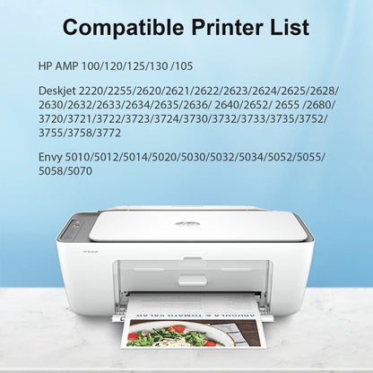 65XL Ink Cartridges Compatible for HP 65 65XL for Envy 5055 5052 5058 Deskjet 3755 2655 2652 3722 2622 2624 2620 (2 Pack Black)