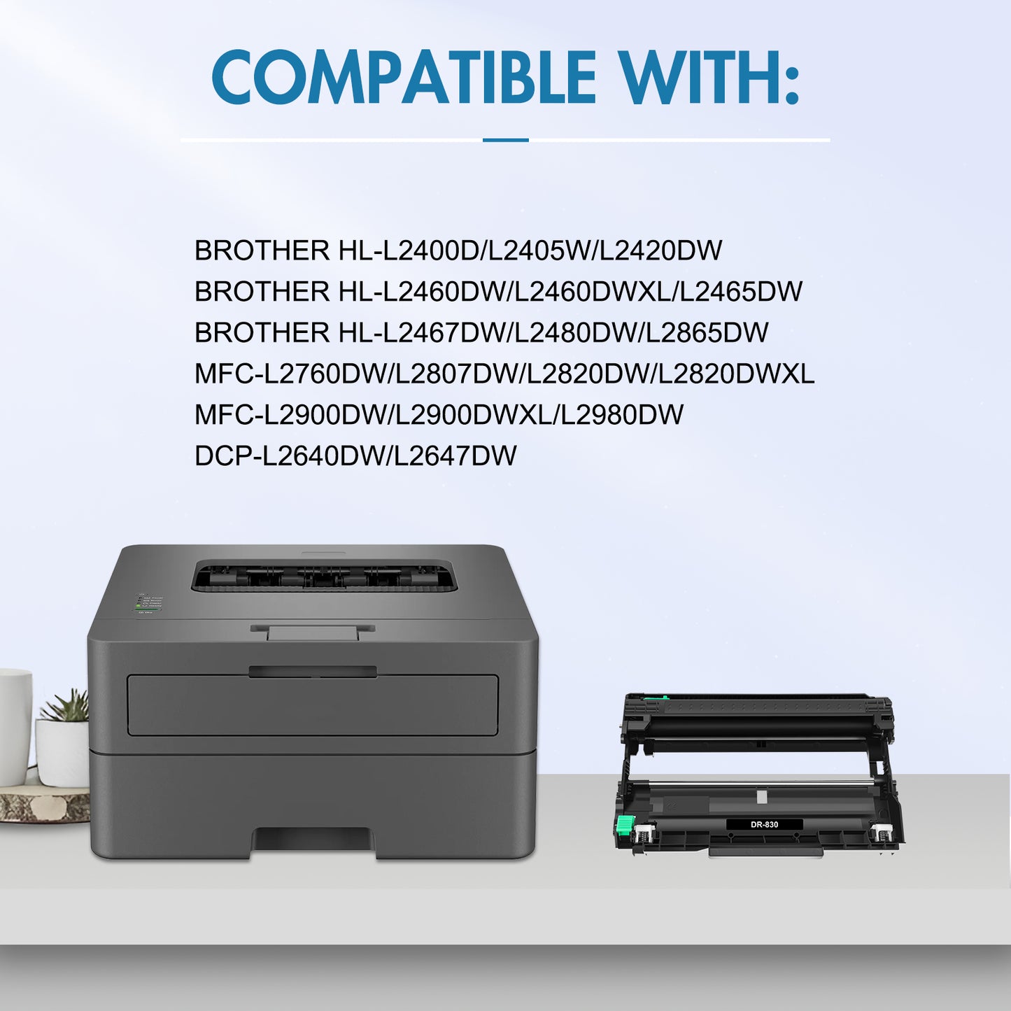 Colorich DR830 Drum Unit Compatible for Brother DR-830 DR 830 to Use with DCP-L2640DW HL-L2405W HL-L2460DW HL-L2460DWL HL-L2460DW HL-L2480DW Printer (1 Pack, NOT Toner)