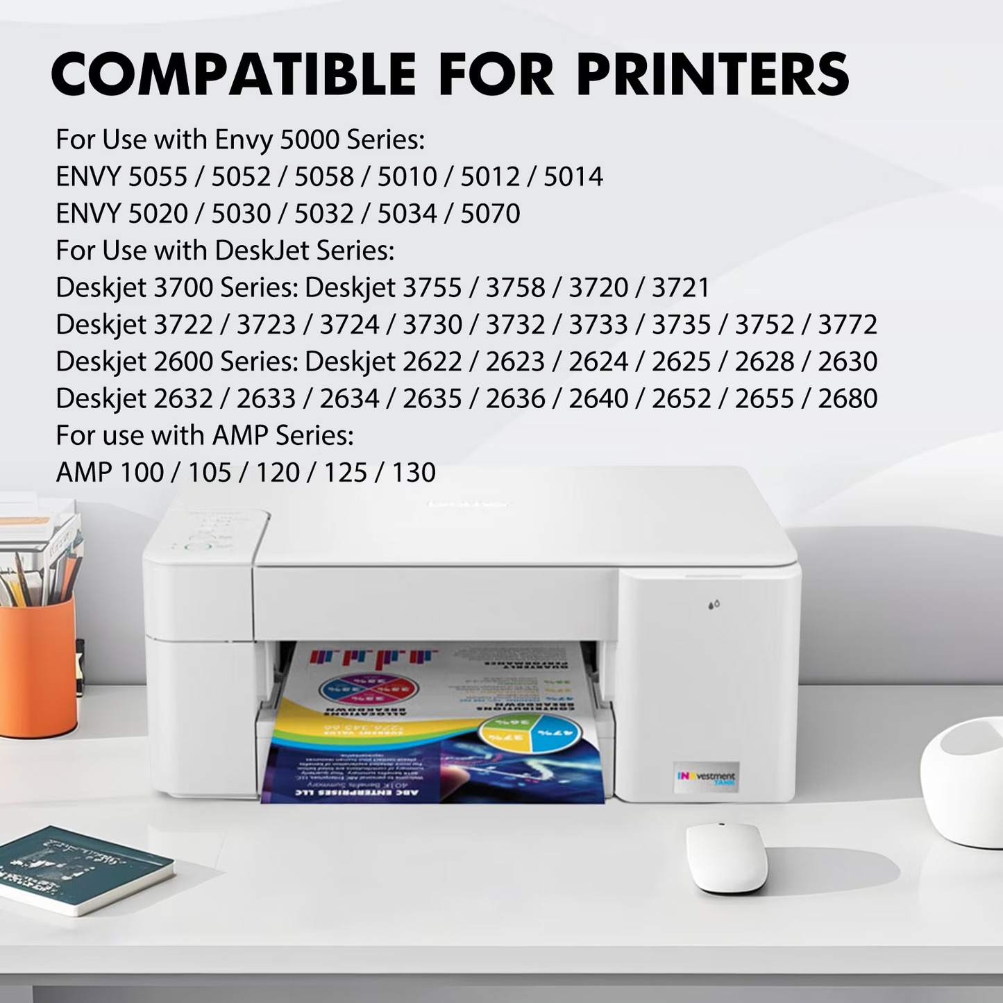 65XL 65 Ink Cartridge Compatible for HP 65 XL Ink 65 for DeskJet 3755 3772 Envy 5055 5052 Printer Ink (2 Pack)