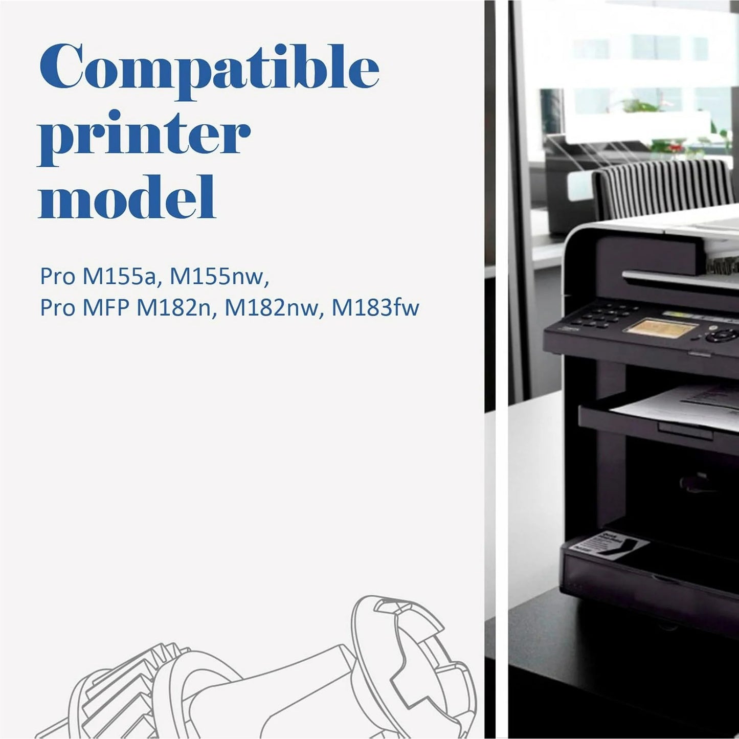 215A Toner Cartridges 4 Pack with Chip Replacement for HP 215A M183fw Works with Color Pro MFP M182nw, M183fw M182 M183 M155 Series Printers | W2310A Black, W2311A Cyan, W2312A Yellow, W2313A Magenta