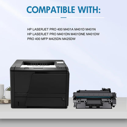 80A Toner Cartridges Black Compatible for HP 80A CF280A M401DN 80X CF280X Laserjet Pro 400 M401DN M401N M401DNE MFP M425DN M425DW M401 M425 Printer Ink 2-Pack | CF280AD1