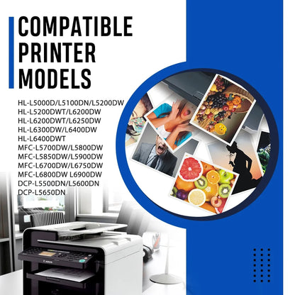TN850 TN820 Toner Cartridges Black High Yield 2 Pack Compatible for Brother TN 850 TN 820 MFC-L5900DW HL-L6200DW MFC-L5800DW MFC-L5850DW MFC-L5700DW HL-L5200DW MFC-L6800DW Printer Ink
