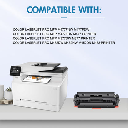 410X Compatible for HP 410X Toner Cartridges Pack of 4 410X 410A CF410X CF410A Laserjet MFP M477fdw M477fnw M477fdn Pro M452dn M452dw M452nw M477 M452 Printer Ink