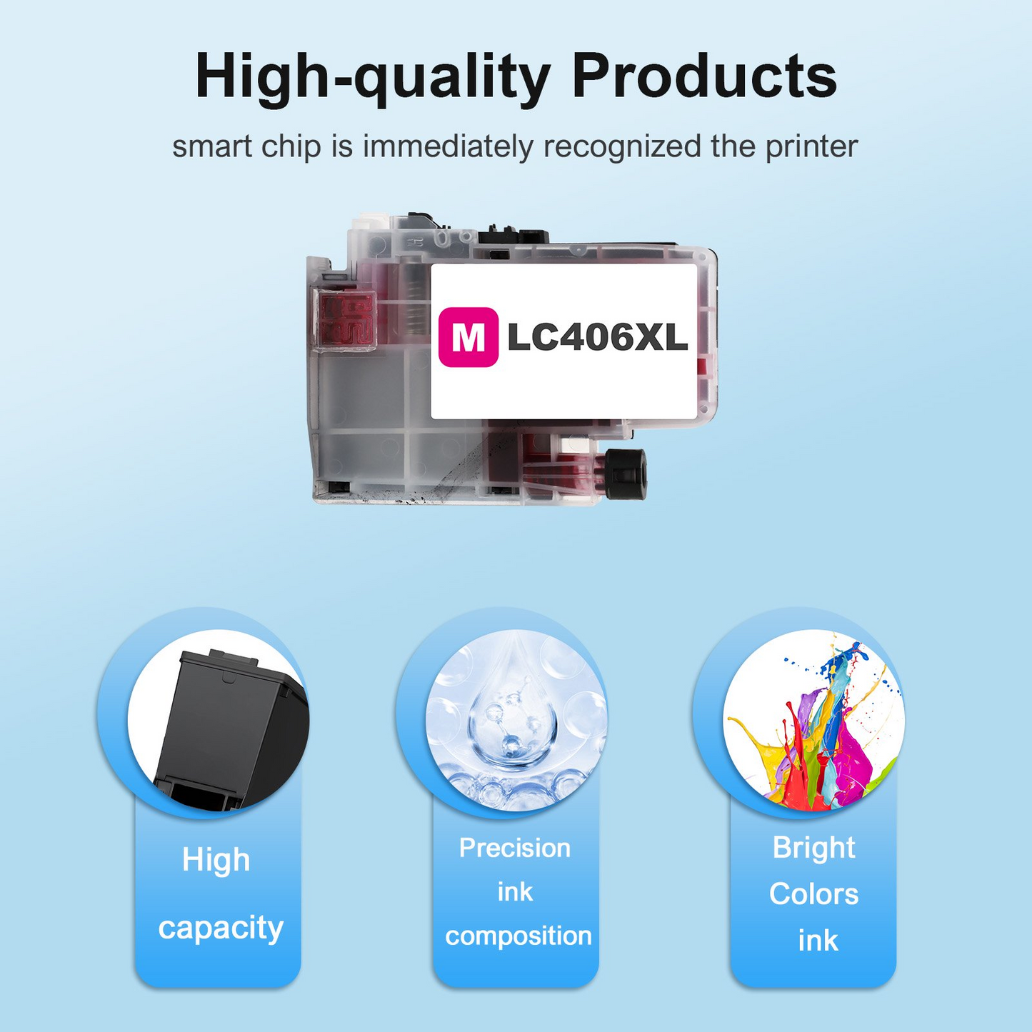 LC406 XL LC406 Ink Cartridge for Brother Printer 406XL 1-Pack High Yield for MFC-J4335DW MFC-J5855DW MFC-J6555DW MFC-J4535DW MFC-J6955DW MFC-J4345DW MFC-J5955DW (1 Magenta)