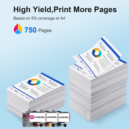 LC404XL LC404 MFC-J1205DW Ink Cartridges for Brother Printer 404XL LC 404 3-Pack High Yields for MFCJ1205W MFC J1205W XL MFC-J1215W (Cyan, Magenta, Yellow)