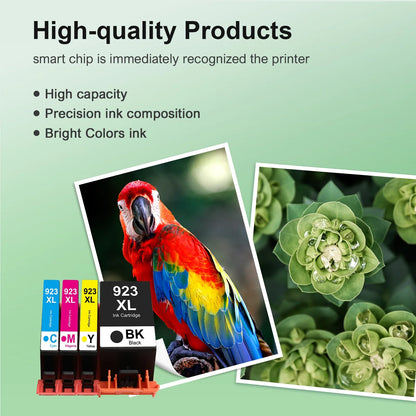 923 923XL Ink Cartridges with Chip Compatible for HP 923e 923XL Ink Combo Pack for OfficeJet Pro 8130 8135 8120 8122 8124 8125 8132 8134 8135 8138 8139 Printer (4 Pack, B/C/M/Y)