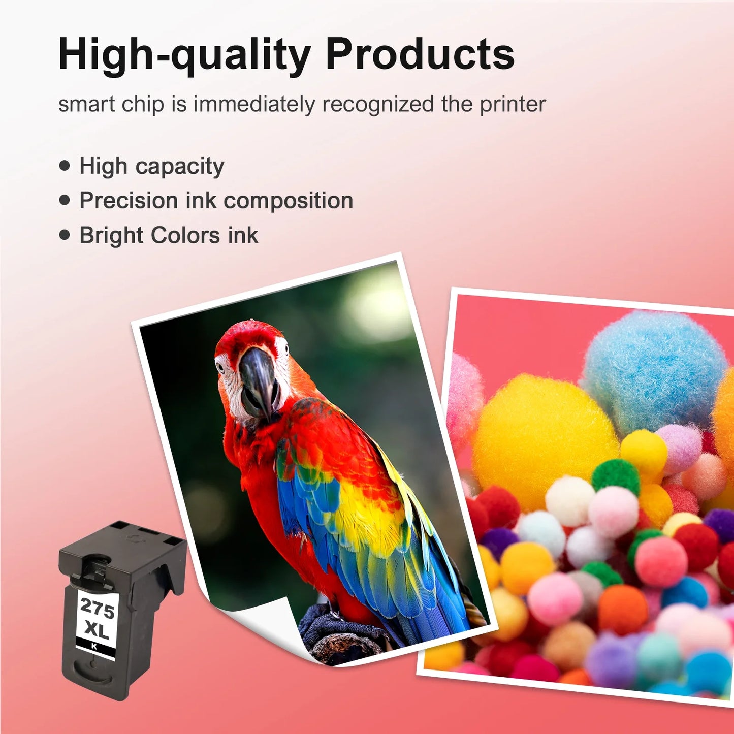 275XL Black Ink Cartridge for Canon 275 Ink for Canon Ink 275 (Black, 2 Pack)