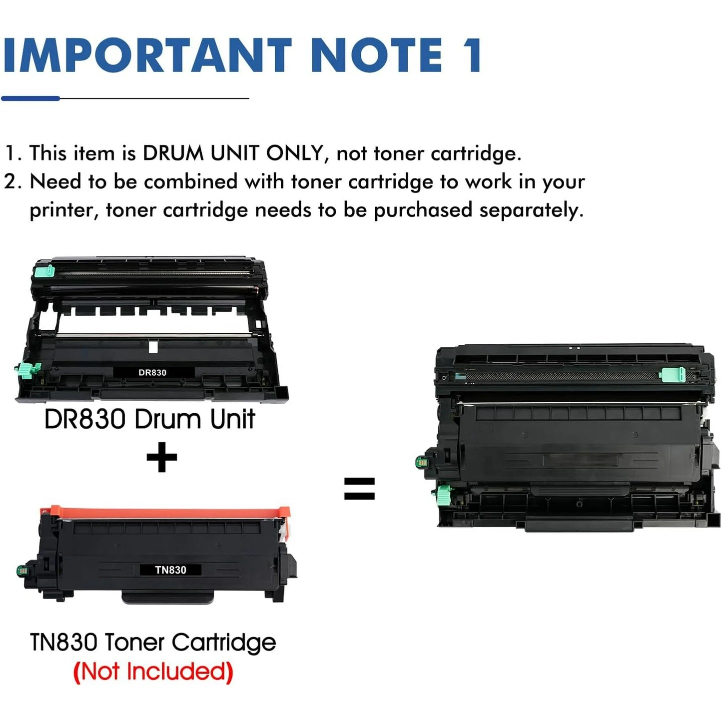 DR830 Drum Unit 2 Pack Black Compatible Replacement for Brother DR-830 DR 830 to Use with HL-L2405W DCP-L2640DW HL-L2460DW HL-L2460DWL HL-L2460DW HL-L2480DW Printer (NOT Toner)