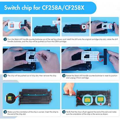 58A Toner Cartridges Black Compatible for HP 58A CF258A 58X CF258X 258A M404n M404dn M406dn M428fdn M428fdw M428dw M430f M404 M428 Printers | 2-Pack