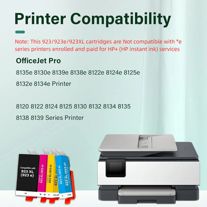 923e Ink Cartridges Compatible for HP 923e Ink Cartridges 4 pack 923 OfficeJet Pro 8130e 8135e 8125e 8120e 8122e 8138e 8139e 8120 8130 Printers Black Cyan Yellow Magenta