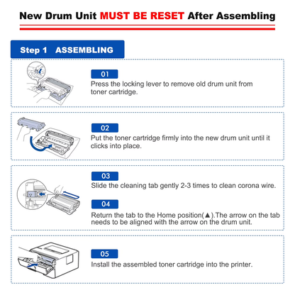 1 * TN830XL + 1 * DR830 Toner Cartridge and Drum Unit Compatible for Brother TN830XL DR-830 TN830 Work with DCP-L2640DW HL-L2460DW HL-L2405W HL-L2400D HL L2480dw HL L2460dw XL Printer