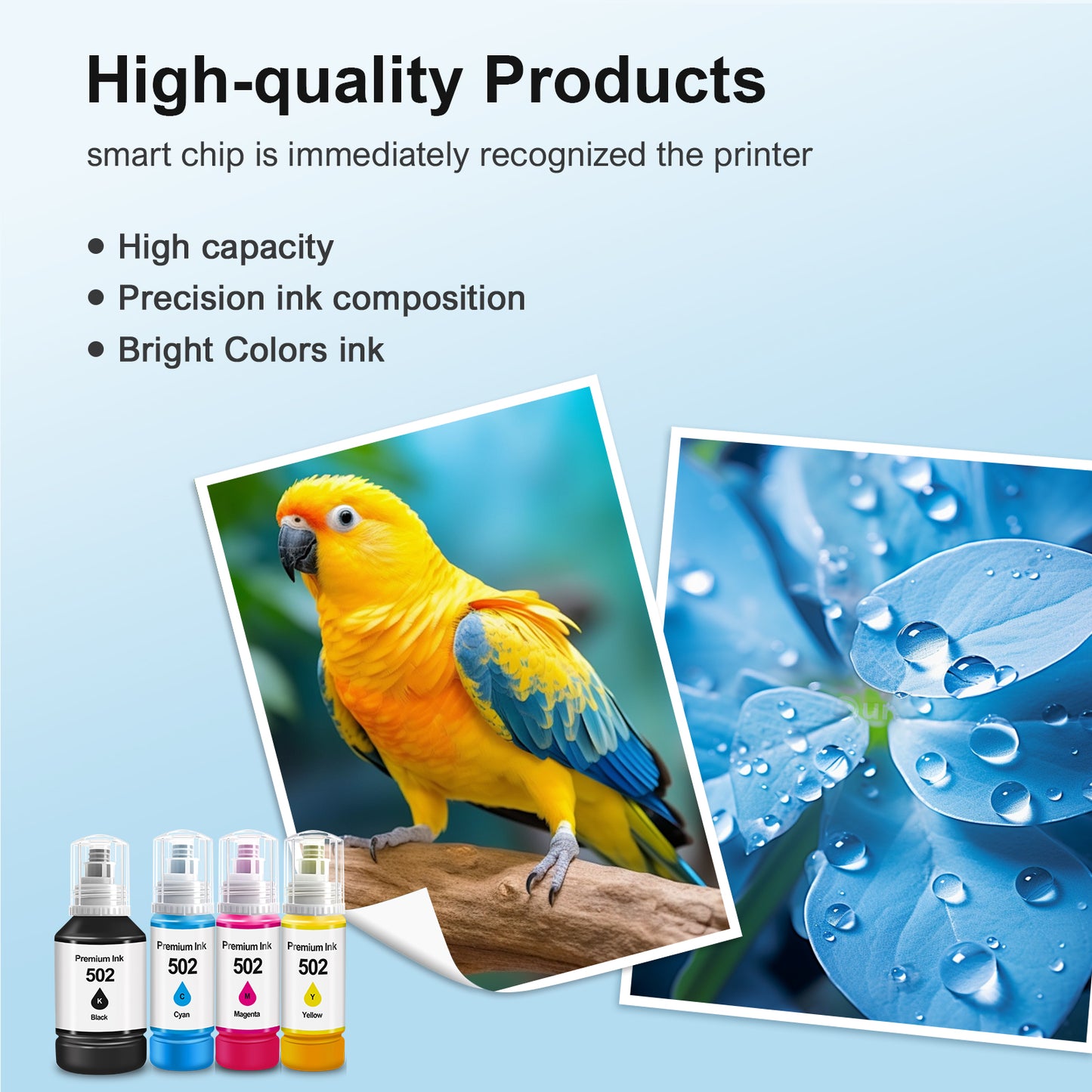 522 Ink Refill Bottles Compatible for Epson Ink 522 for EcoTank Printers ET-2800 ET-2400 ET-2720 ET-2803 ET-2840 ET-4700 ET-4800 ET-4810 (4 Pack)