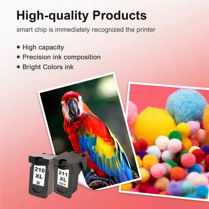 210XL 211XL Ink Cartridges Compatible for Canon 210XL 211XL Combo Pack for Canon Ink 210 and 211 (2 Pack)