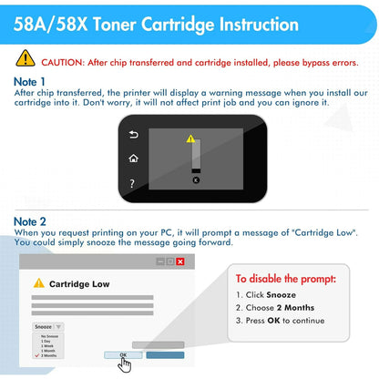 58A Toner Cartridges Black Compatible for HP 58A CF258A 58X CF258X 258A M404n M404dn M406dn M428fdn M428fdw M428dw M430f M404 M428 Printers | 2-Pack