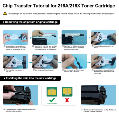 218A Toner Cartridges 4 Pack No Chip Compatible for 218X W2180X 218A W2180A 218 3301fdw Color Laserjet Pro MFP 3301fdw 3301cdw 3201dw 3301sdw 3301 3201 Series Printer High Yield Ink