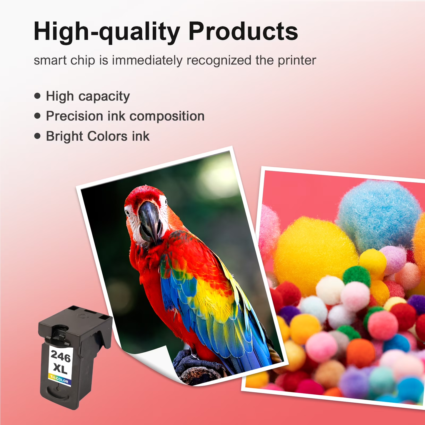 246XL Color Ink Cartridge for Canon 246 Ink for Canon Ink 246 MX492 MX490 MG2522 MG2920 MG2922 TR4520 TR4522 TR4527 TS3320 TS3322 Printer (Tri-Color, 1 Pack)