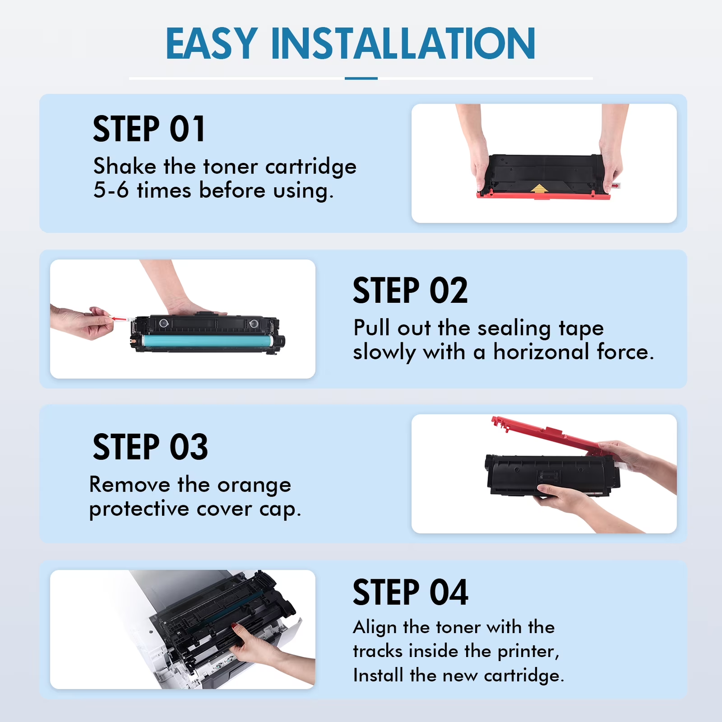 Compatible for HP 410X Toner Cartridges Pack of 4 410X 410A CF410X CF410A Laserjet MFP M477fdw M477fnw M477fdn Pro M452dn M452dw M452nw M477 M452 Printer Ink