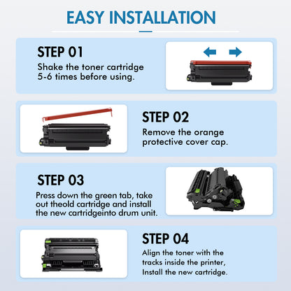 TN830XL TN830 Black High Yield Toner Cartridge Compatible for Brother TN830XL TN830 TN-830 HL-L2460DW HL-L2405W DCP-L2640DW MFC-L2820DW HL-L2400D L2405W L2480DW MFC-L2820DWXL Printer Ink 2-Pack