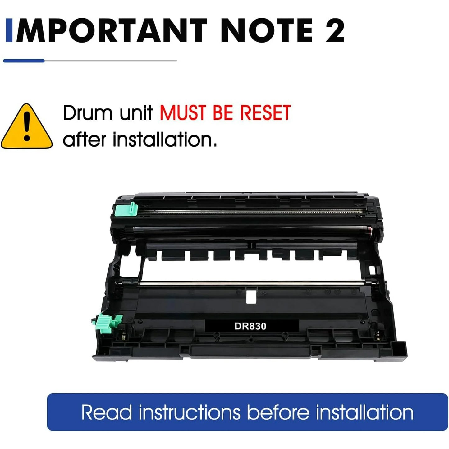 DR830 Drum Unit 2 Pack Black Compatible Replacement for Brother DR-830 DR 830 to Use with HL-L2405W DCP-L2640DW HL-L2460DW HL-L2460DWL HL-L2460DW HL-L2480DW Printer (NOT Toner)