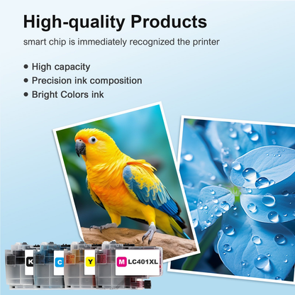 LC401XL LC401 MFC-J1010DW Ink Cartridges for Brother Printer 401XL LC 401 4-Pack High Yields for MFC-J1010DW MFC-J1170DW MFC-J1012DW MFC-J1800DW MFC J1010DW (Black, Cyan, Magenta, Yellow)