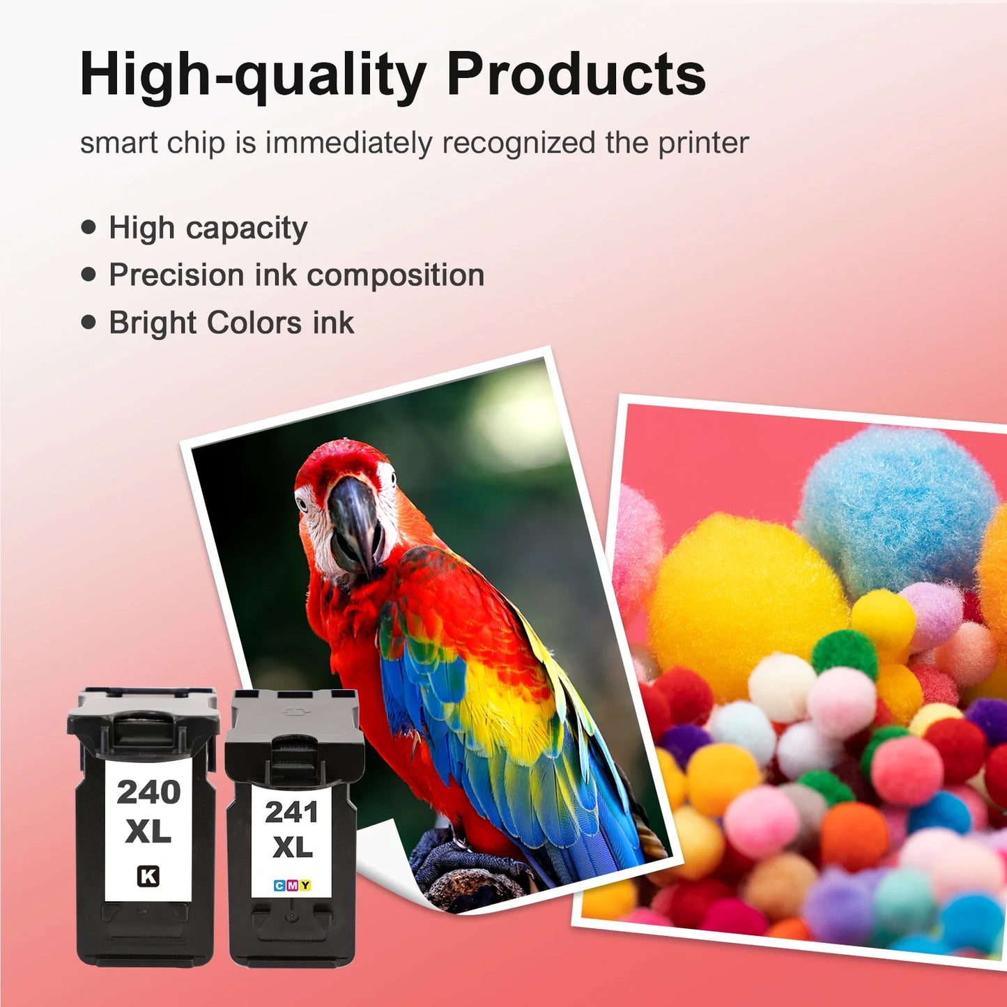 240XL 241XL Ink Cartridges Compatible for Canon 241XL 240XL Combo Pack for PIXMA MG3620 TS5120 MG3520 MG3220 MG2120 MG4220 MX392 MX452 MX522 Printer PG240xl & CL241xl (2 Pack, Black, Tri-color)