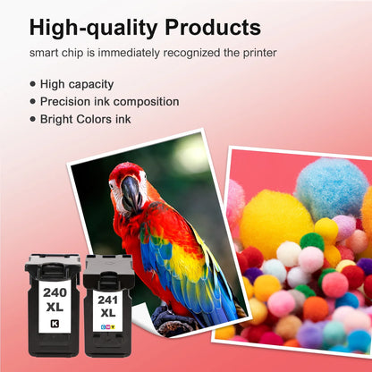 240XL 241XL Ink Cartridges Compatible for Canon 241XL 240XL Combo Pack for PIXMA MG3620 TS5120 MG3520 MG3220 MG2120 MG4220 MX392 MX452 MX522 Printer PG240xl & CL241xl (2 Pack, Black, Tri-color)