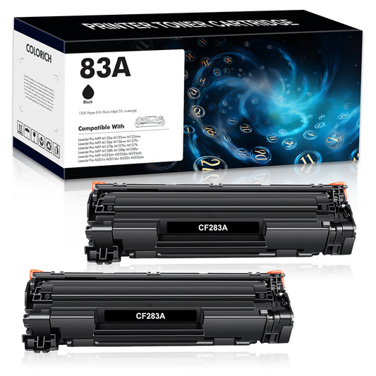 83A Toner Cartridge Compatible for 83A 83X CF283A CF283X LaserJet Pro MFP M127fw M127fn M225dw LaserJet Pro M201dw M201n Printer (Black, 2-Pack)