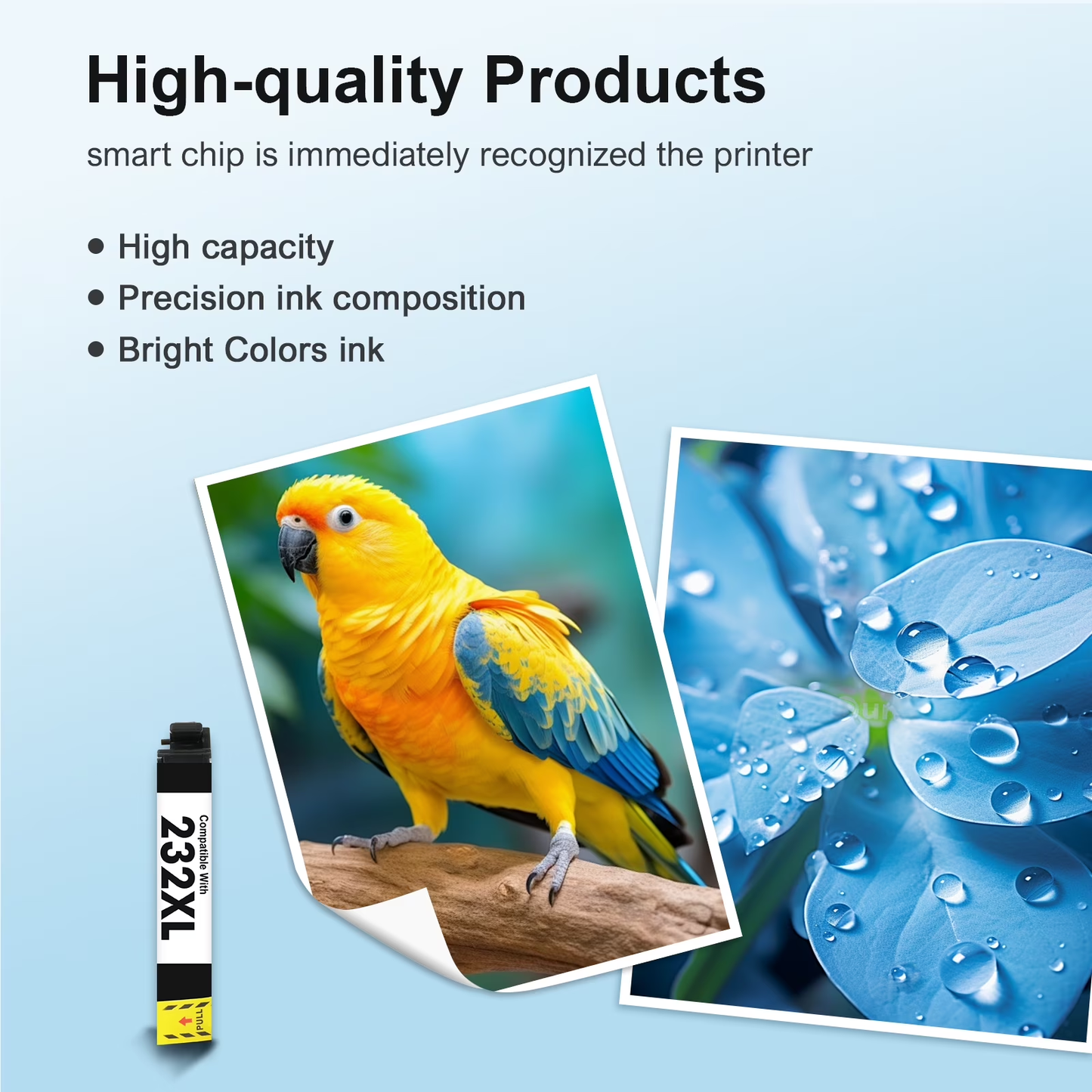 1-Pack 232XL Ink Cartridges Compatible for 232 232XL Printer Ink for Workforce WF-2930 WF-2950 Expression XP-4200 XP-4205 (Black)