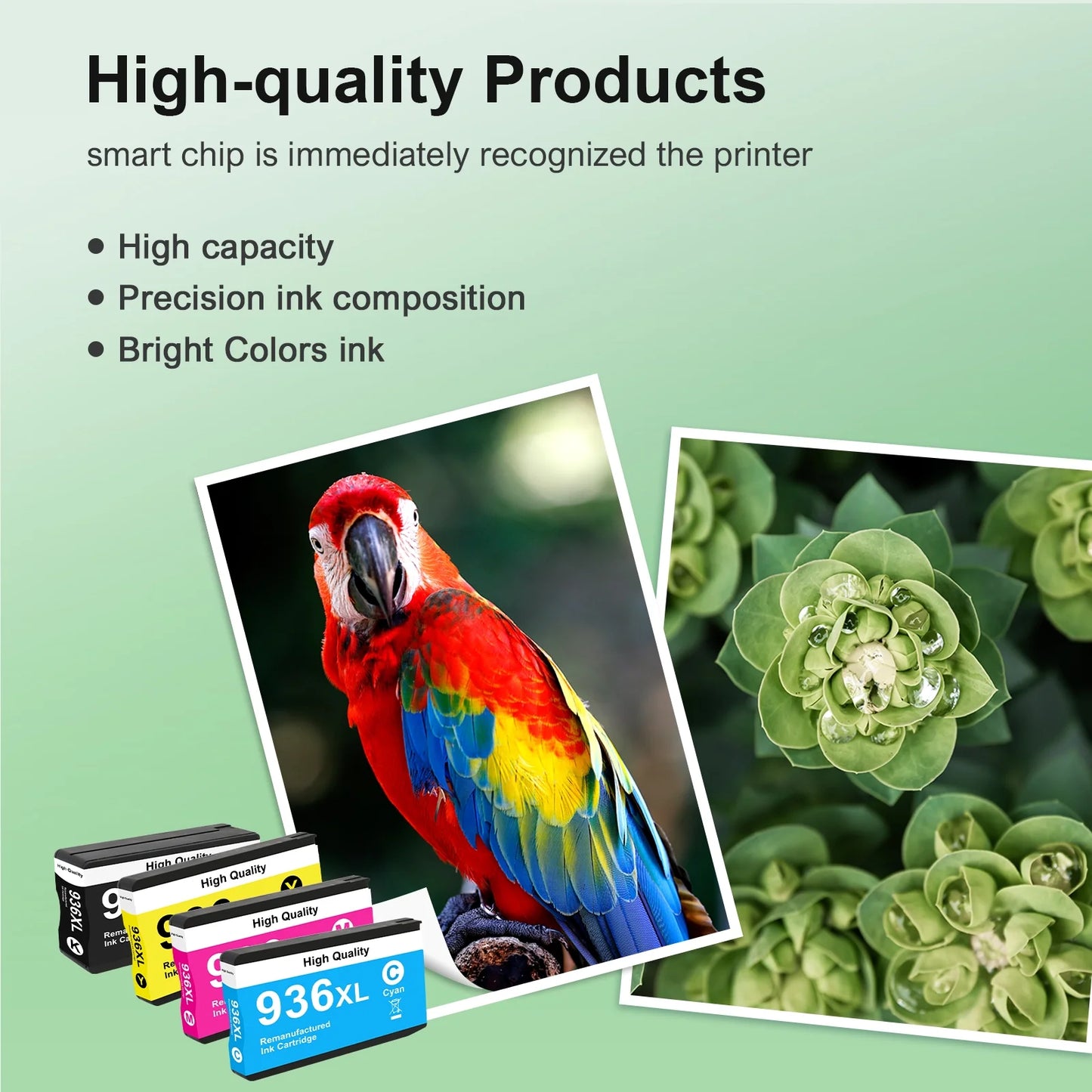 936 9125e Ink Cartridges Compatible for HP 936e 936 Ink Cartridge Combo Pack OfficeJet Pro 9130e 9135e 9120e 9730e 9130 9122e 9128e 9110b 9120b 9130b Printer 4 Pack, BK/C/M/Y